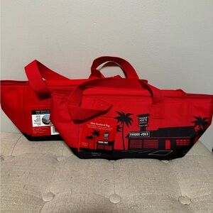 NWT 2 Mini Trader Joe's Insulated Cooler Bag Red